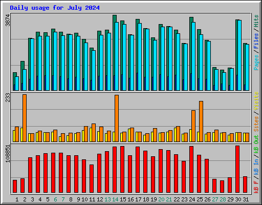 Daily usage for July 2024