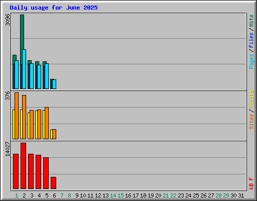 Daily usage for June 2025