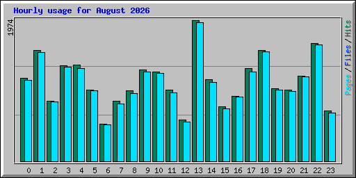 Hourly usage for August 2026